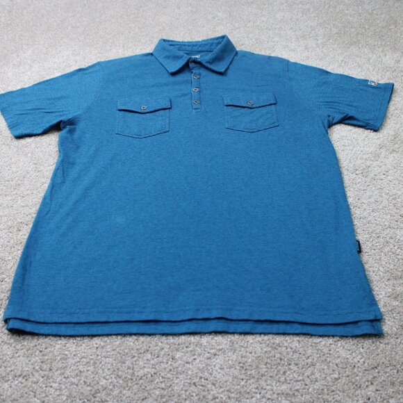 Kuhl Polo Shirt Men Medium Blue Cotton/Polyester Short Sleeve Lightweight Button - Picture 3 of 16